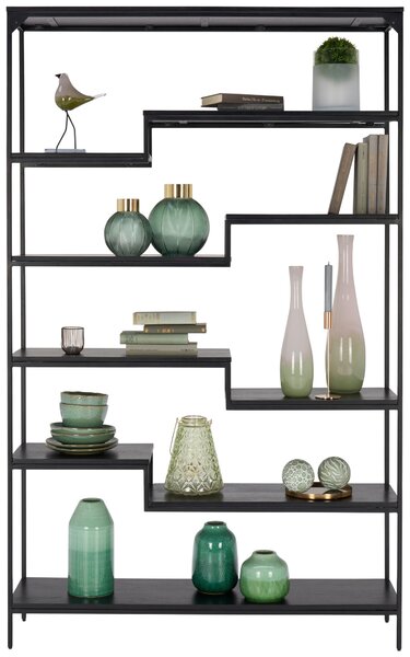REGÁL, čierna, železo, 120/190/30 cm Ambia Home - Regály