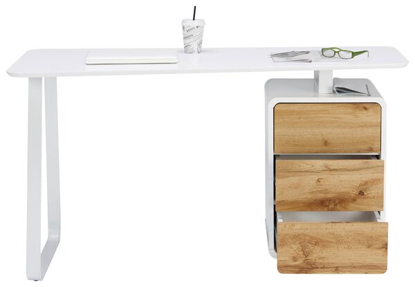 PÍSACÍ STÔL, biela, farba duba, 140/44-60/76 cm Xora - Kancelárske stoly