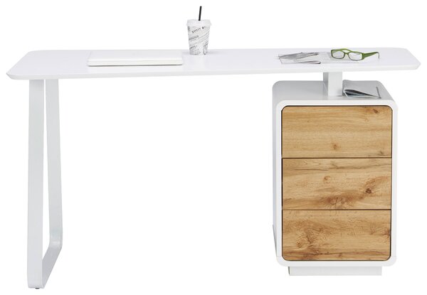 PÍSACÍ STÔL, biela, farba duba, 140/44-60/76 cm Xora - Kancelárske stoly