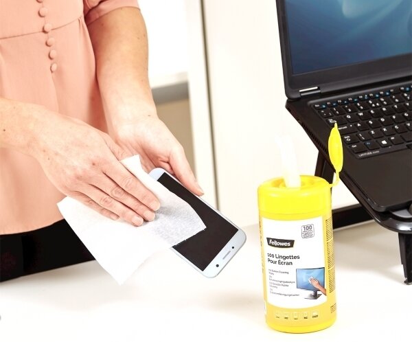Utierky Fellowes na obrazovky monitorov - 100 ks/bal, žltá