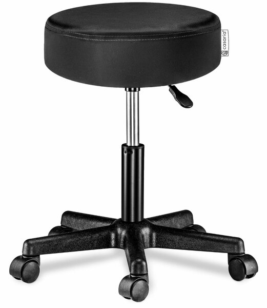 Taburetka na kolieskach BONY, Ø35cm, čierna Jurhan