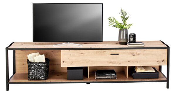 SKRINKA POD TV, antracitová, farba duba, 215/57/46 cm Carryhome - TV nábytok
