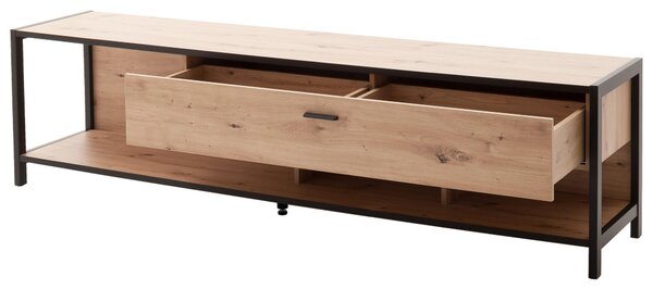 SKRINKA POD TV, antracitová, farba duba, 215/57/46 cm Carryhome - TV nábytok