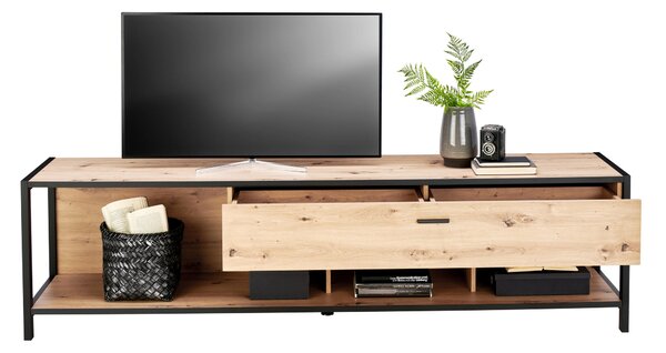 SKRINKA POD TV, antracitová, farba duba, 215/57/46 cm Carryhome - TV nábytok