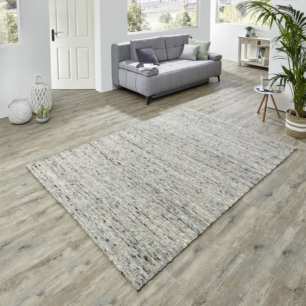 RUČNE TKANÝ KOBEREC, 60/110 cm, sivá, čierna Linea Natura - Koberce