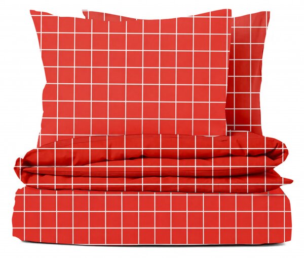 Ervi Bavlnené obliečky - Elegantné červené štvorce