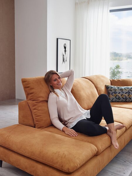 ROHOVÁ SEDAČKA, textil, kari žltá Chilliano - Sedačky