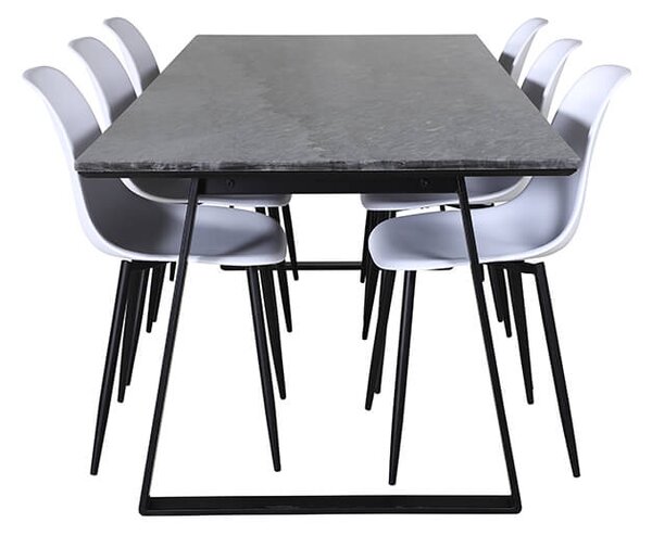 Estelle Polar I stolová súprava mramor čierna/biela plast