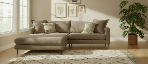 ROHOVÁ SEDAČKA, textil, hnedá P & B - Sedačky, Online Only