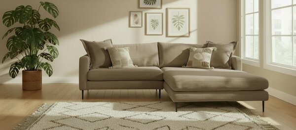 ROHOVÁ SEDAČKA, textil, hnedá P & B - Sedačky, Online Only