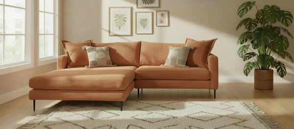 ROHOVÁ SEDAČKA, textil, terakotová P & B - Sedačky, Online Only