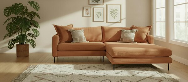ROHOVÁ SEDAČKA, textil, terakotová P & B - Sedačky, Online Only