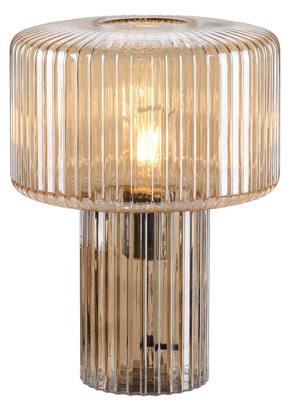 Dizajnová stolná lampa jantárové sklo - Andro