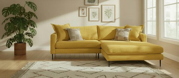 ROHOVÁ SEDAČKA, textil, horčicovožltá P & B - Sedačky, Online Only