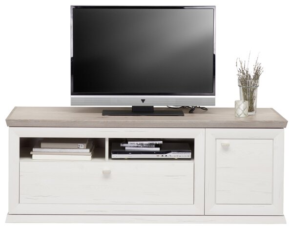SKRINKA POD TV, sivá, biela, 150,2/53,9/50 cm Hom`in - TV nábytok