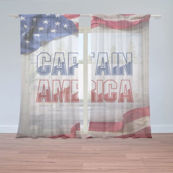 Sablio Záclony Kapitán Amerika Vlajka: 2ks 150x250cm