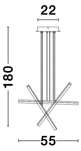 LED luster Lior – Čierna