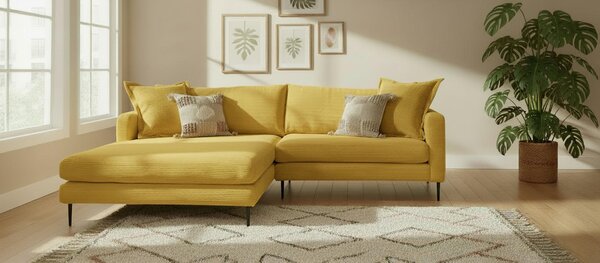 ROHOVÁ SEDAČKA, textil, horčicovožltá P & B - Sedačky, Online Only