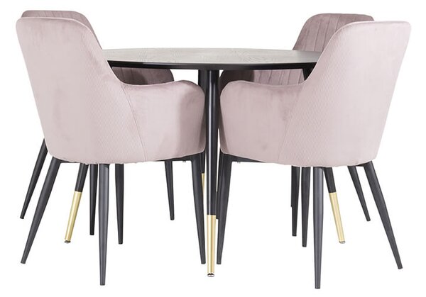Dipp Comfort stolová súprava čierna/ružová