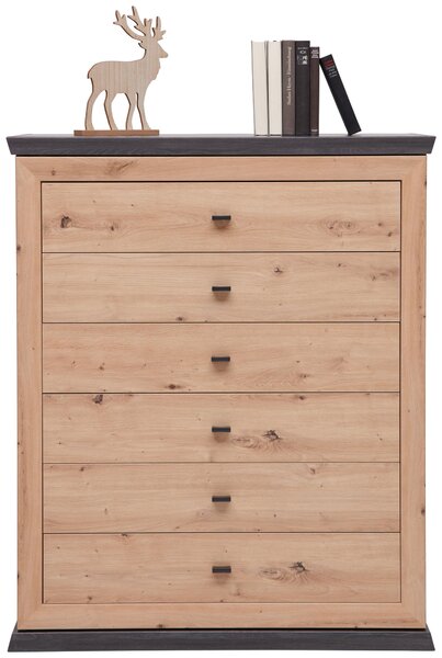 KOMODA, tmavosivá, dub artisan, 95/115/43 cm Hom`in - Komody