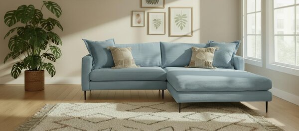 ROHOVÁ SEDAČKA, textil, svetlomodrá P & B - Sedačky, Online Only