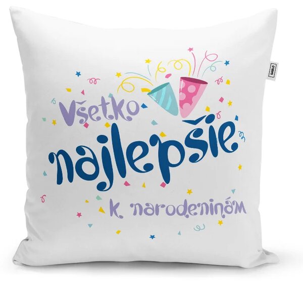 Sablio Vankúš Všetko najlepšie k sviatku: 40x40 cm
