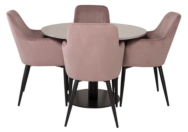 Razzia Comfort stolová súprava terazzo sivá/ružová