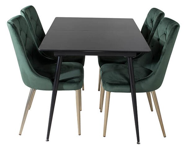 Silar Velvet Lyx stolová súprava čierna/zelená