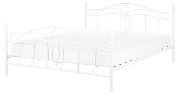 Rám postele biela kovová posteľ EU veľkosť king size 160x200 cm vintage