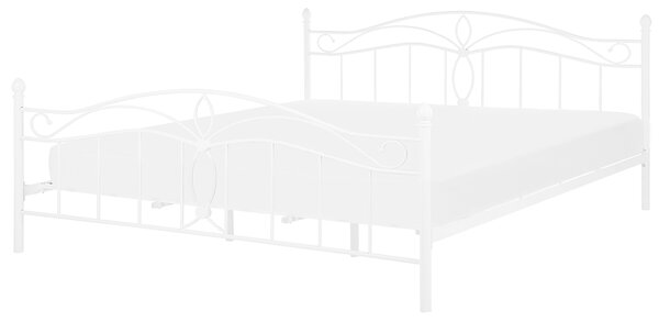 Rám postele biela kovová posteľ EU veľkosť super king size 180x200 cm vintage