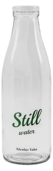 Sklenená fľaša na vodu s nápismi Still / Sparkling 1 l Still