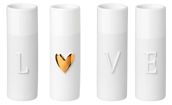 Porcelánové vázičky LOVE – set 4 ks