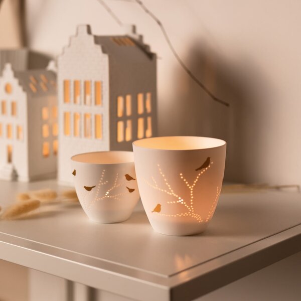 Porcelánový svietnik Gold Birds Large