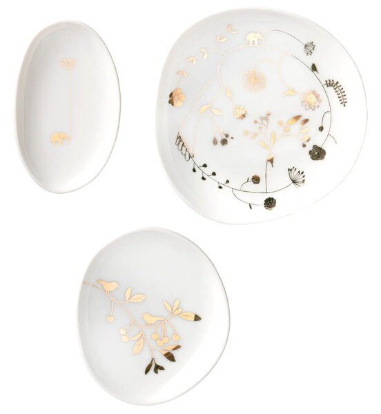 Porcelánové tácky na šperky Wonderland – set 3 ks
