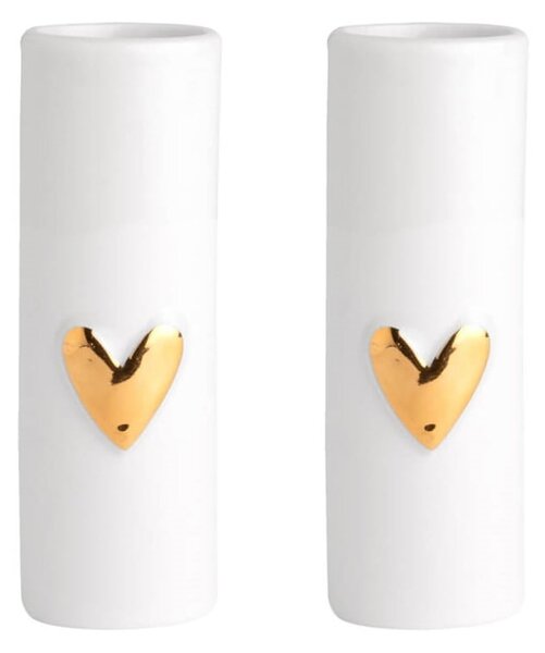 Porcelánové vázičky Gold Heart – set 2 ks