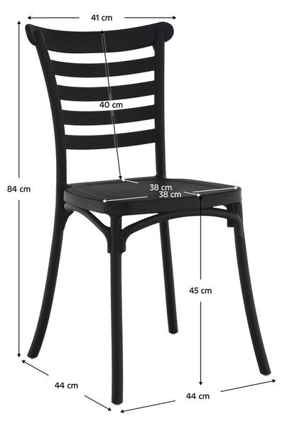 Stohovateľná stolička Savito - čierna