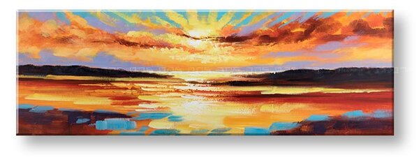 Maľovaný obraz na stenu ZÁPAD SLNKA 1 dielny YOBCFASS008 - 150x50 cm