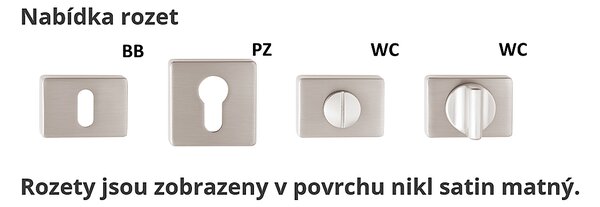 Dverové kovanie TWIN CORAL HR HA 200 (A-SAT), kľučka-kľučka, Bez spodnej rozety, Twin A-SAT (mosadz matná)