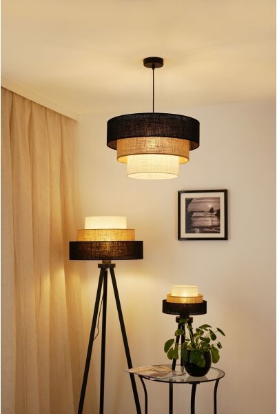 Brilagi - Luster na lanku ASPEN LUNETA 1xE27/15W/230V pr. 45 čierna/béžová/krémová
