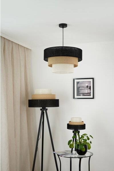 Brilagi - Luster na lanku ASPEN LUNETA 1xE27/15W/230V pr. 45 čierna/béžová/krémová