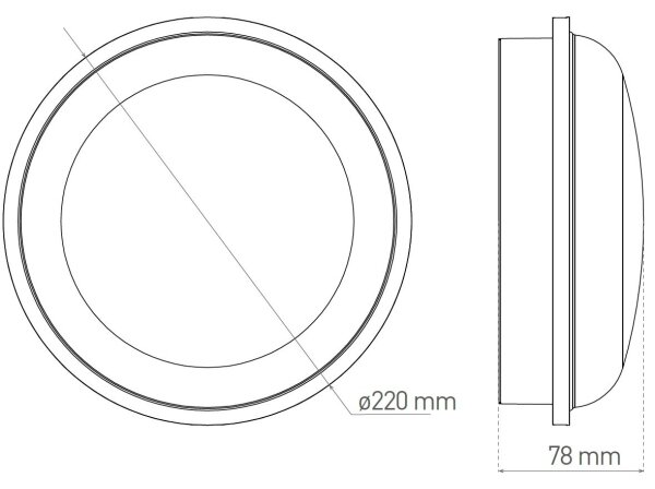 LED Vonkajšie stropné svietidlo DARA LED/20W/230V IP65 čierna