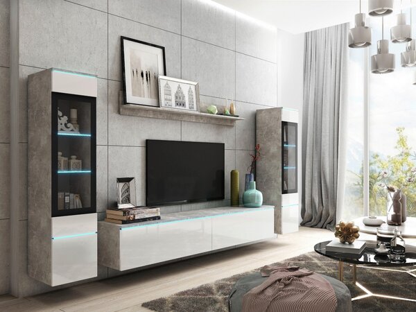 OBÝVACIA STENA sivá, biela s vysokým leskom P & B - Online Only obývacie izby, Online Only