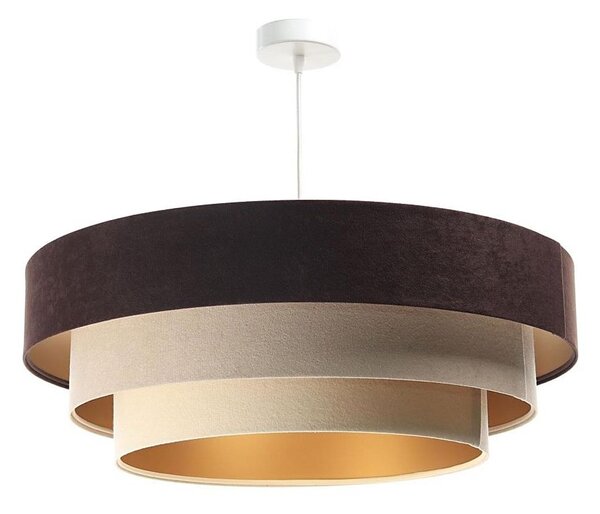 Luster na lanku TRINITI 1xE27/60W/230V hnedá/béžová/zlatá