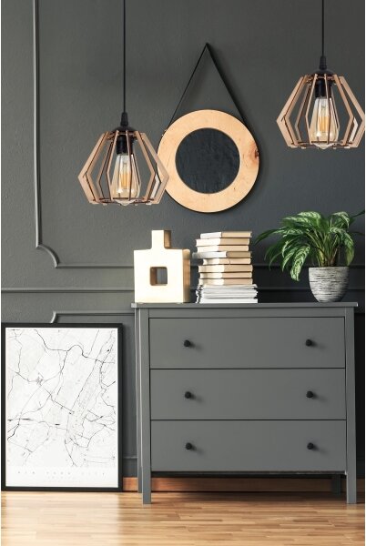 Luster na lanku BERGO 1xE27/60W/230V čierna