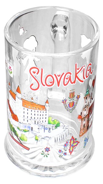 Pohár na pivo 0,4 l Slovakia Zbojník Jurko (Sklenený pohár s uchom, objem 400ml)