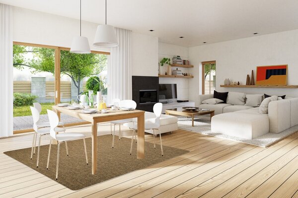 Vopi , Kusový koberec Alassio zlatohnedý štvorec, 60x60, hnedá, chodba / predsieň