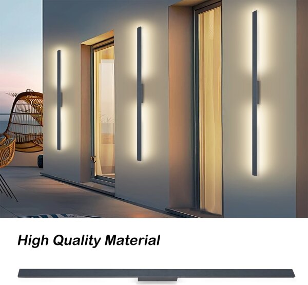 Brilagi - vonkajšie nástenné LED svietidlo LUNA, 30 W, 230 V, 4000 K, IP65, 150 cm, antracit, CRI 90