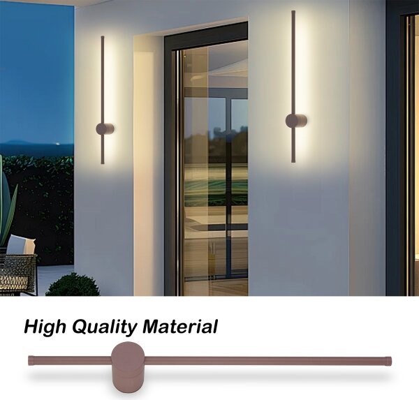Brilagi - LED vonkajšie nástenné svietidlo AURA, 12 W, 230 V, 3000 K, IP54, 65 cm, hnedá, CRI 90