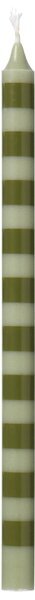 Sviečka Taper Olive Green Stripes 20 cm