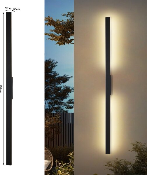 Brilagi - LED vonkajšie nástenné svietidlo LUNA LED/30W/230V 3000K IP65 150 cm čierne CRI 90